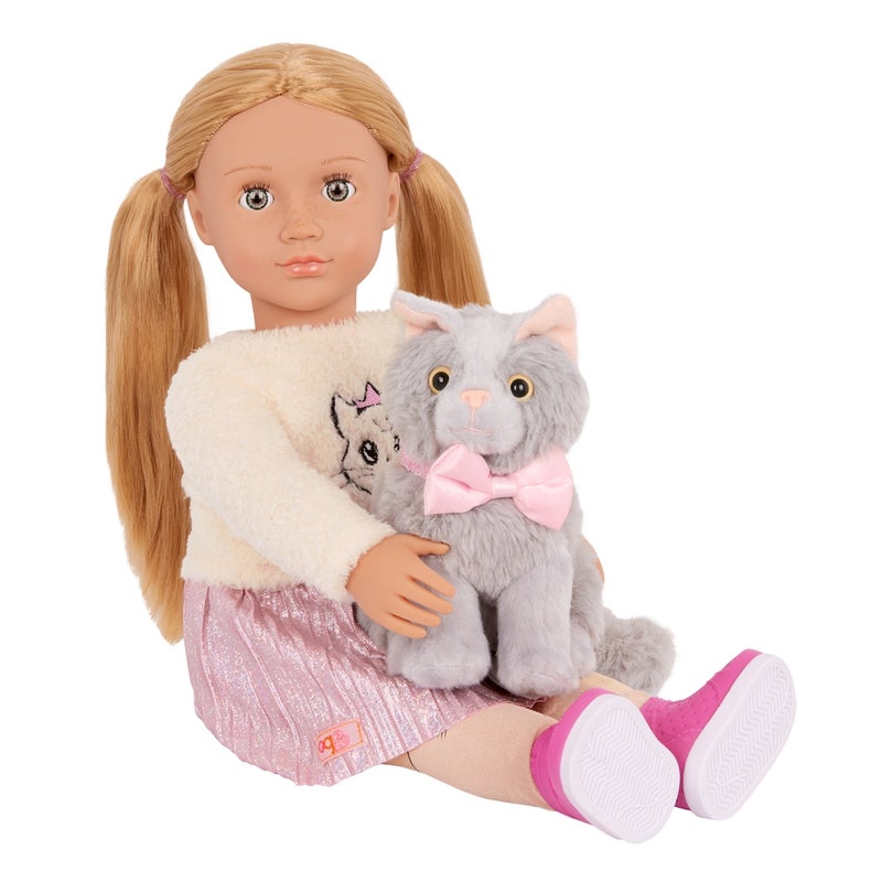 Our Generation - Sheela 18-inch Doll & Sammy Pet Cat Plush Set - BD31579Z - Image 3